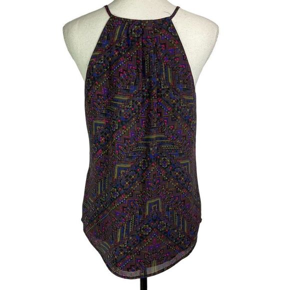 Sanctuary Halter Tank Top, small, blue/green/pink geometric print - Picture 4 of 8
